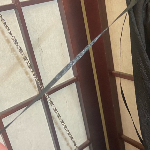 NWOT Birdy Grey Black Benny Dress. Crepe. One hanger strap cut. Size Medium. - Picture 5 of 9